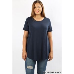 ZENANA Short Sleeve Midnight Navy Top Size Small NWT